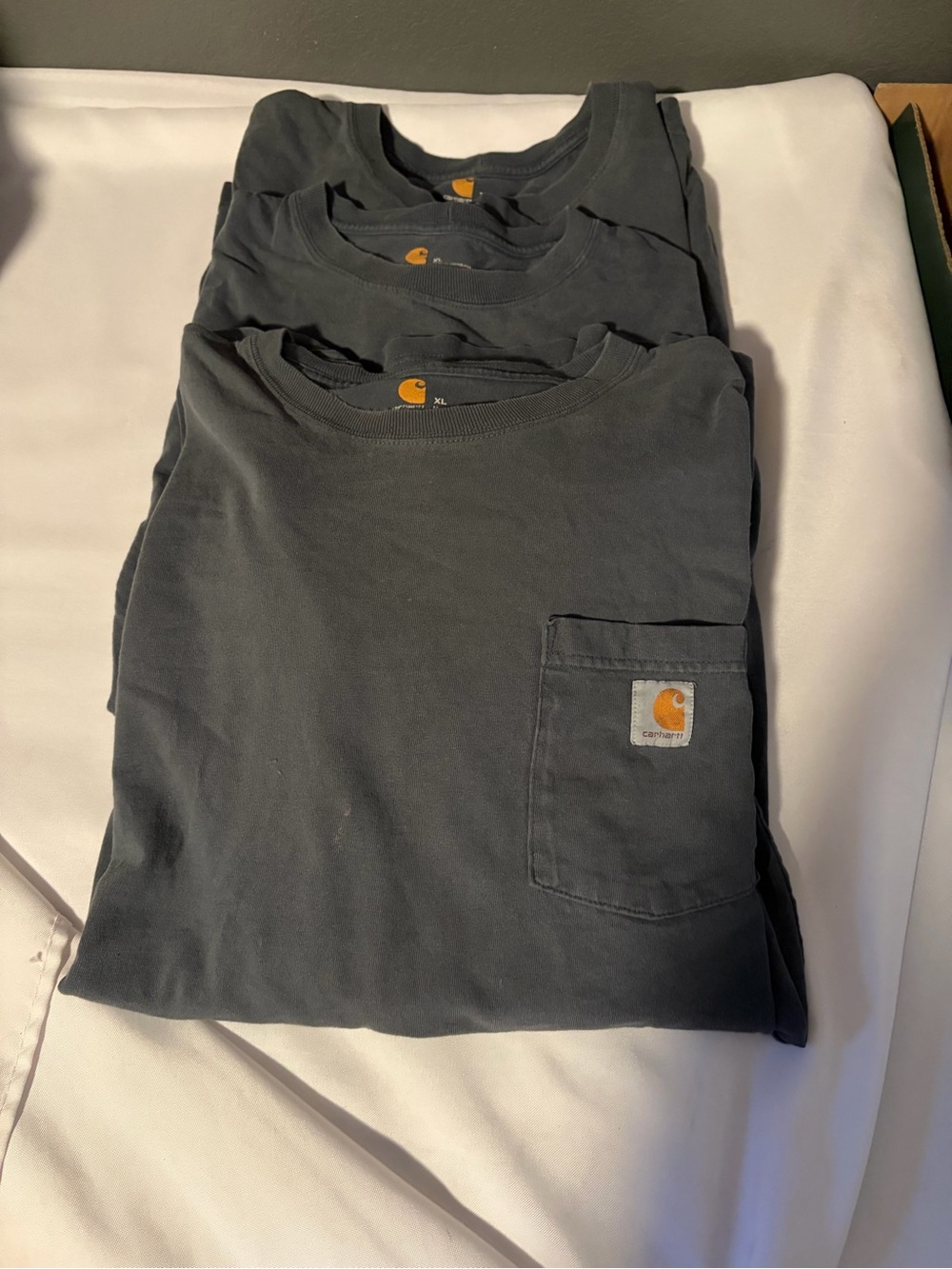 Bundle of 3 Carhartt Long Sleeve Pocket Tee in Charcoal Gray